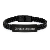 Funny Certified Stepsister Gifts Interlaced Leather Bracel Gifts from Men to Stepsister for Graduation Unique Gifts - Image 1